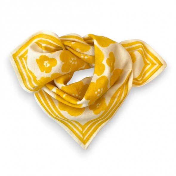Petit foulard Manika - Flora bold / Citron