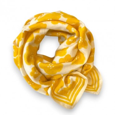 Grand foulard Latika - Flora bold / Citron
