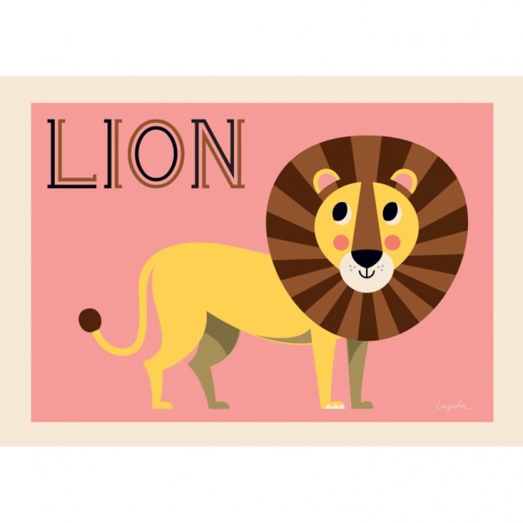 Poster Friendly Lion par Ingela P. Arrhenius