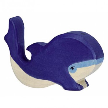 Animal en bois - Petite Baleine bleue