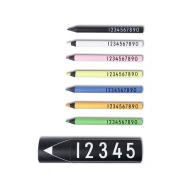 Set de 7 crayons de couleur Néon - Chiffres Arne Jacobsen